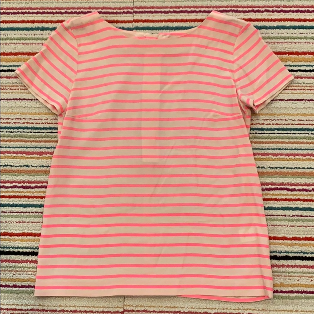JCrew silk striped tee